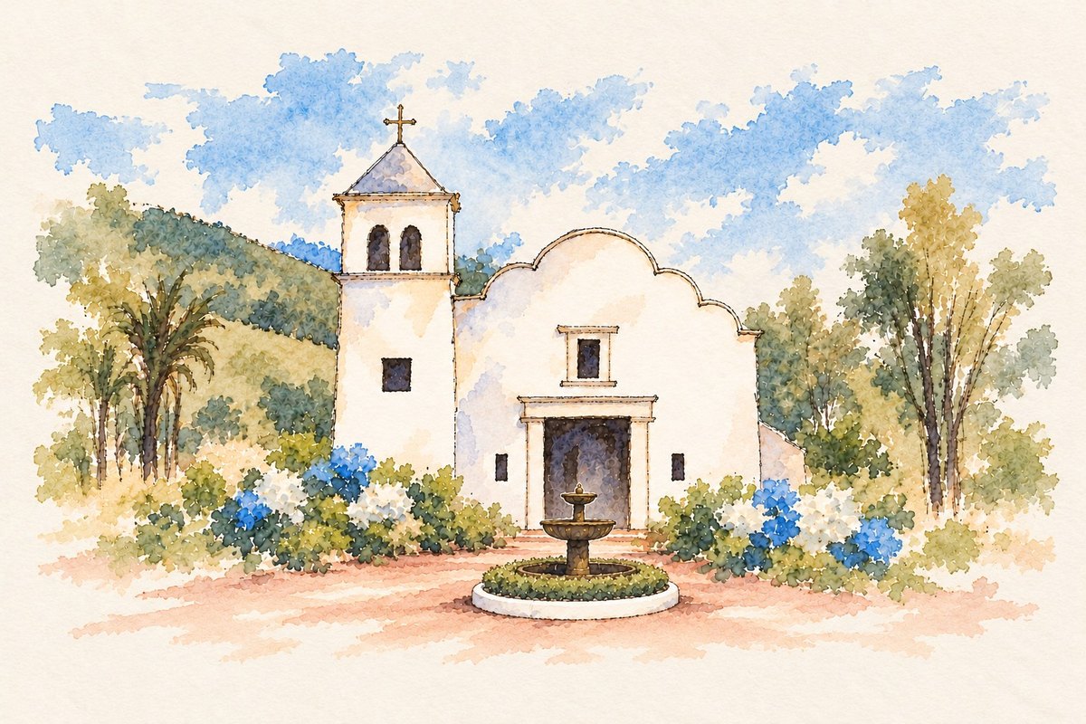 Acuarela de la Capilla de Casa Hacienda de Fagua